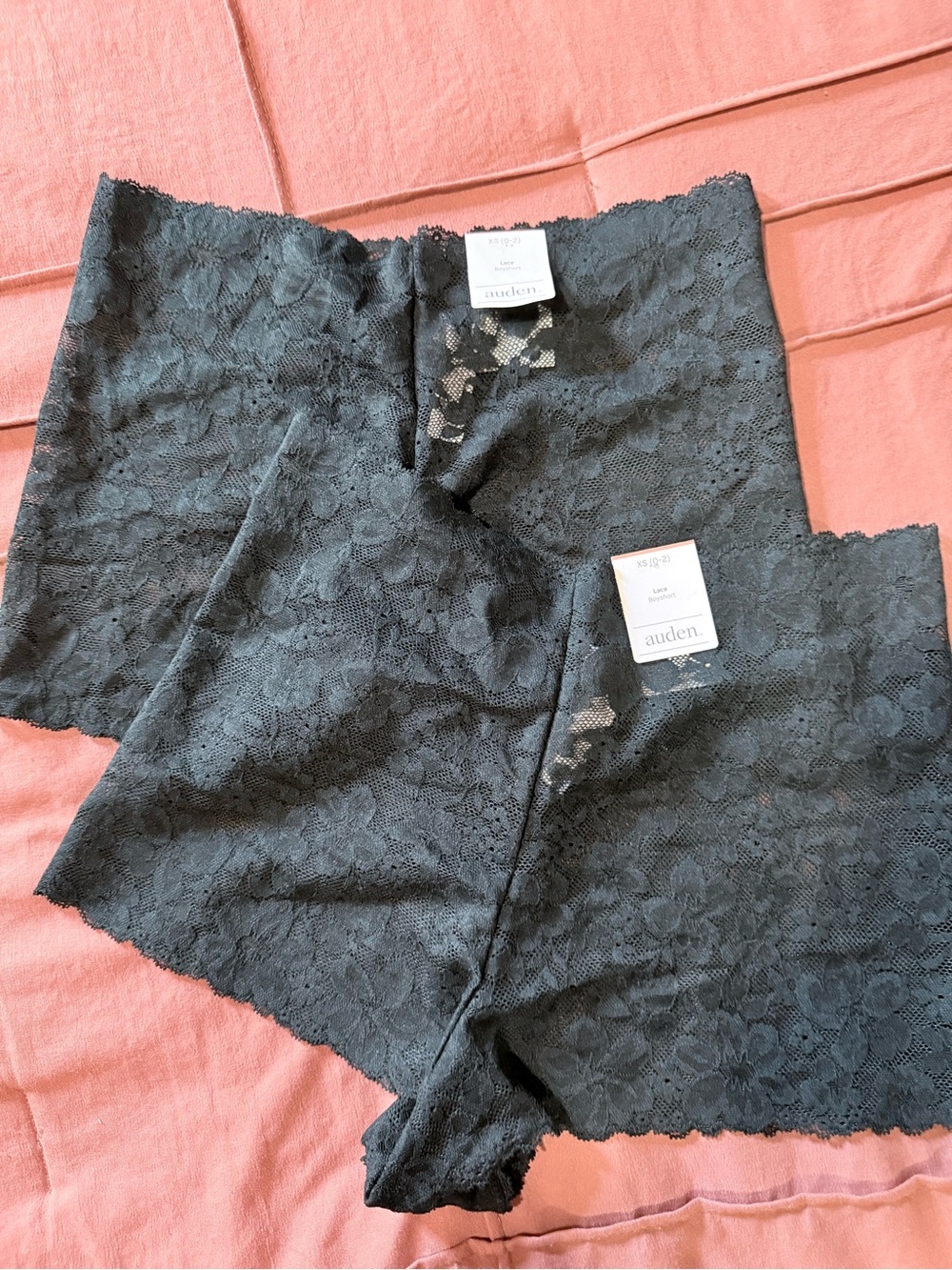 NWT Size Auden Black Lace Boyshorts - 2 Pack